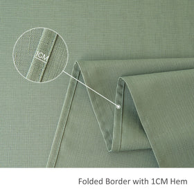 Maxmill artisan-hem stitching adds refined edge to the tablecloth.
