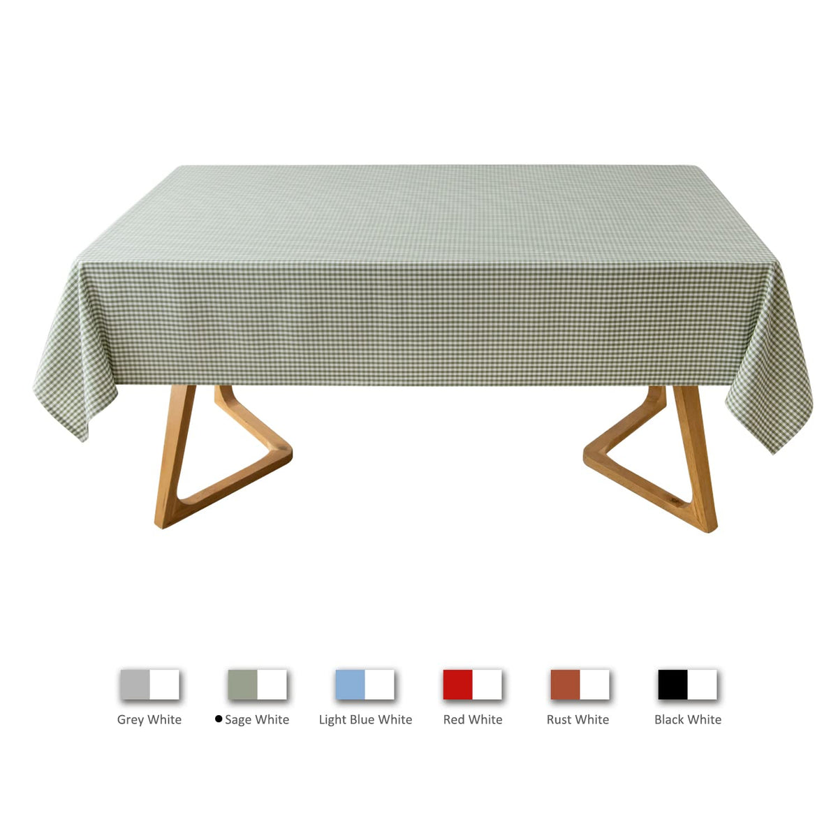 Maxmill spillproof gingham plaid tablecloth protecting surfaces during events