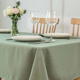 Maxmill tablecloth close-up texture highlights durable polyester jacquard fabric.