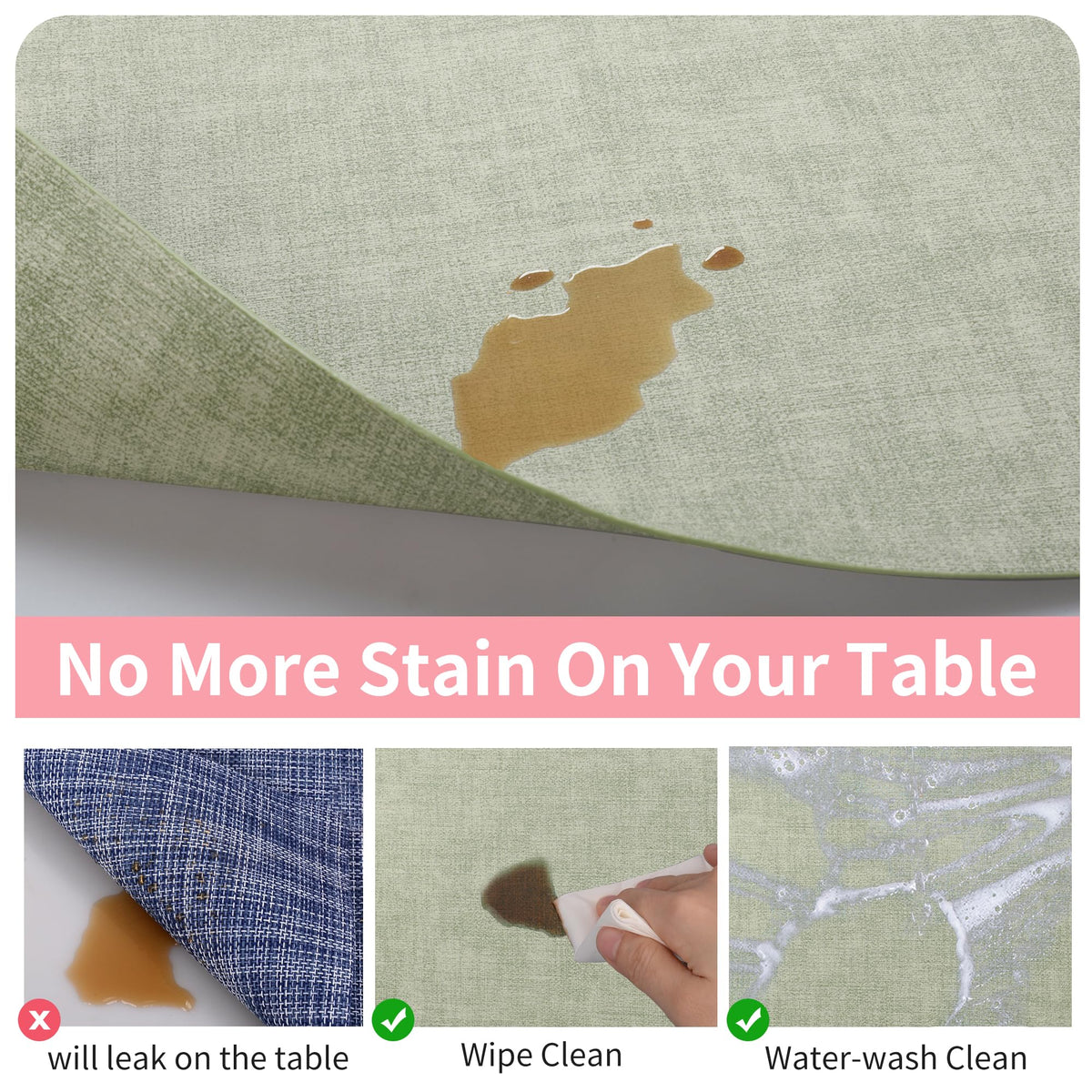 Maxpearl anti-slip placemats stay in place during meals.