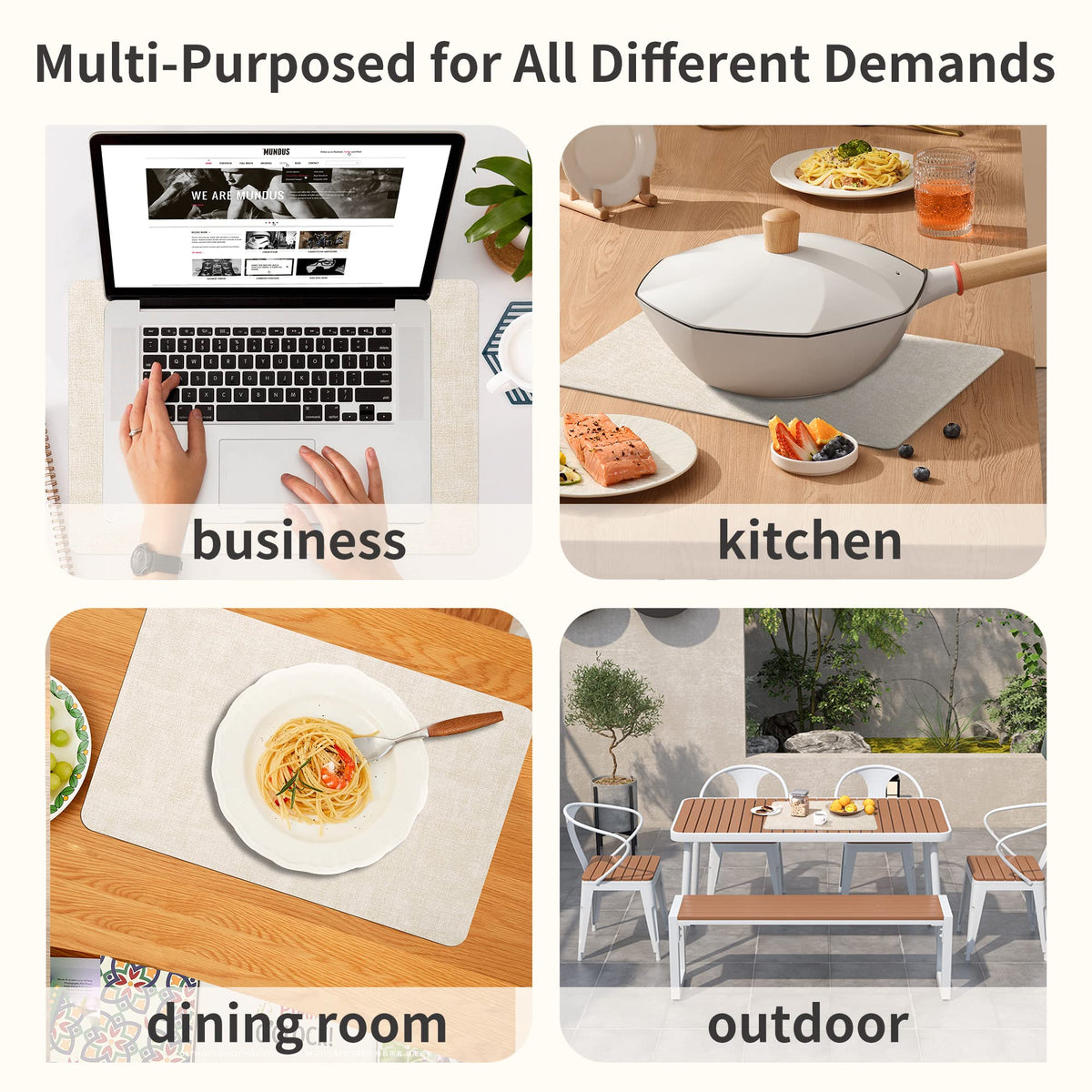 Maxpearl reversible placemats extend use with two looks in one pack.