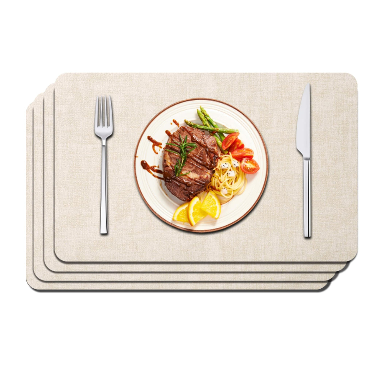Maxpearl faux leather placemats close-up texture with spill-friendly elegance.