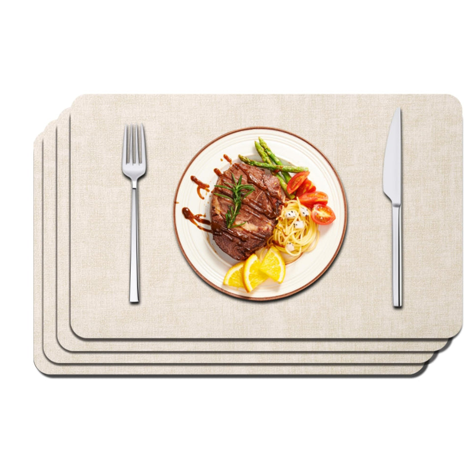 Maxpearl faux leather placemats close-up texture with spill-friendly elegance.