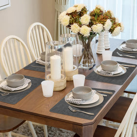Maxpearl placemats with heat resistance up to 212F for table safety.