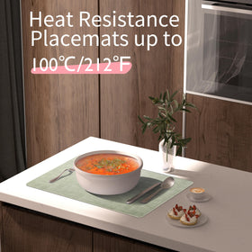 Maxpearl heat-resistant placemats protect surfaces up to 212°F.