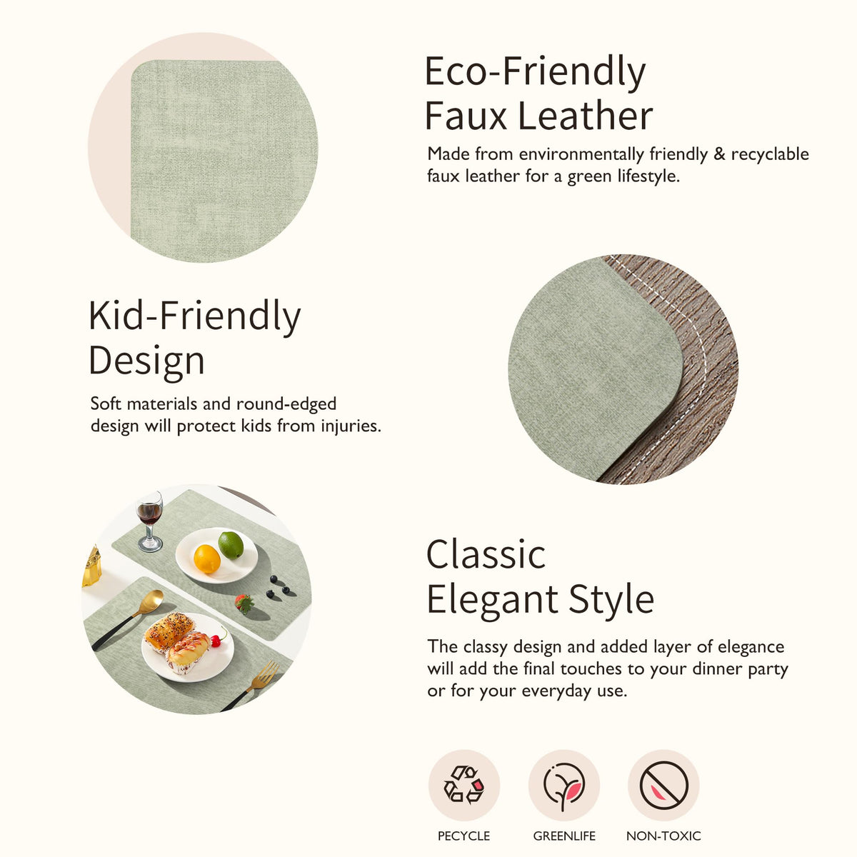 Maxpearl indoor outdoor placemats suited for picnics and patios.