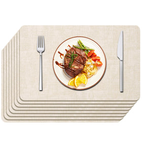 Maxpearl placemats beige closeup showing waterproof texture for meals