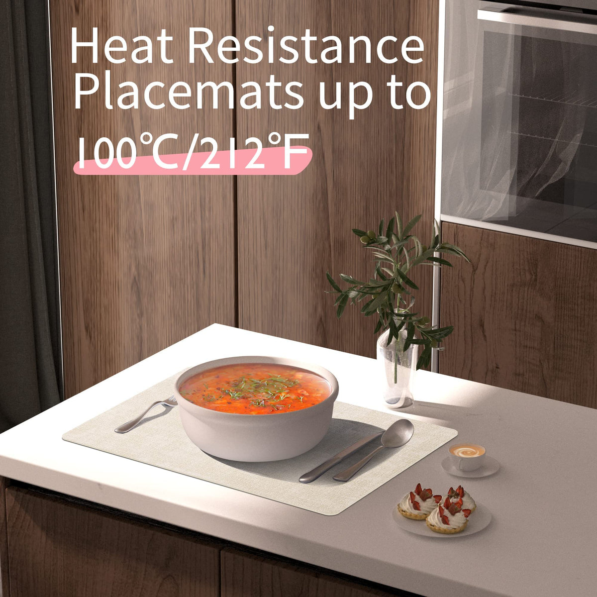 Maxpearl placemats beige non slip surface keeps plates steady