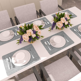 Maxpearl easy-care placemats reduce noise from dishes during meals.
