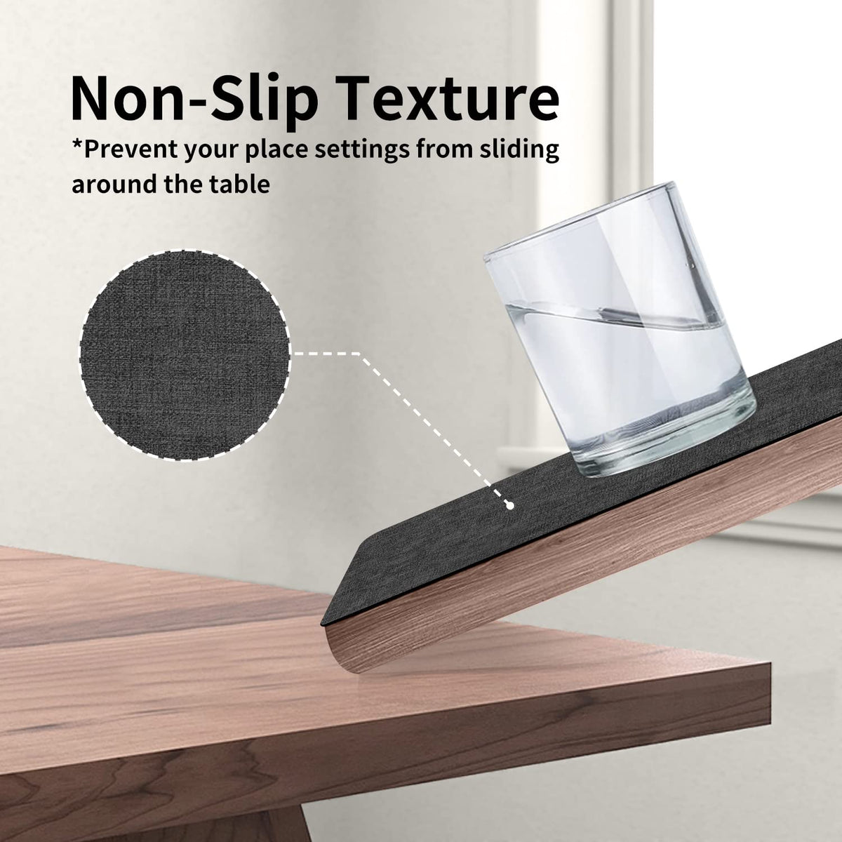 Maxpearl waterproof placemats enable easy cleanup after spills.