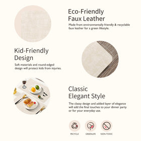 Maxpearl heat resistant placemats shield tables up to 212°F during meals.