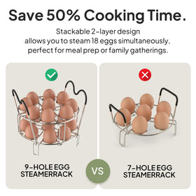 Maxracy 2-in-1 design with skewers for grilling alongside steaming.