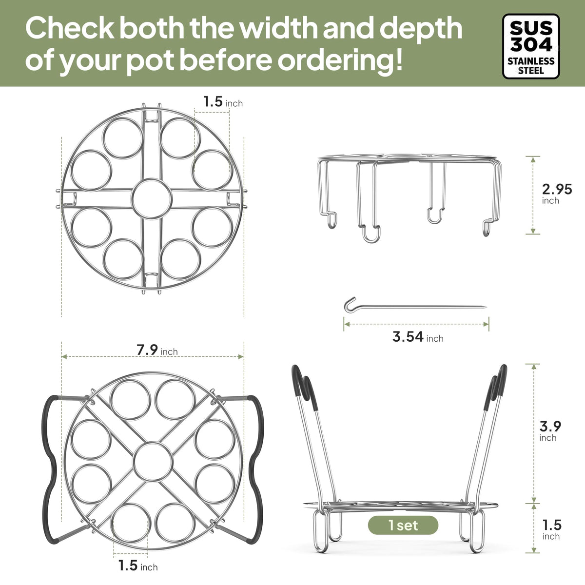 Maxracy stainless steel trivet with refined edge for durable use.