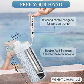 MAXSO 4-in-1 insulated cooler fits 12 oz cans and bottles, leopard design.