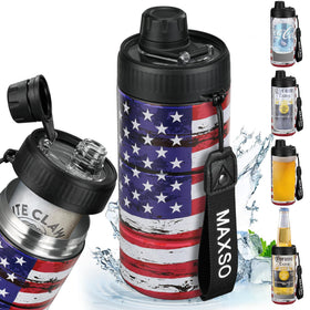 MAXSO 5-in-1 cooler with spout lid preserves fizz for carbonated drinks