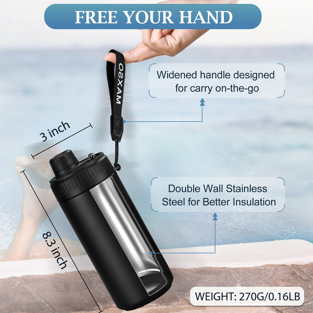 MAXSO Sealed Can Cooler Fizz Lid fits 12 oz cans and bottles for easy transport.