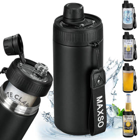 MAXSO Sealed Can Cooler Fizz Lid front view shows 4-in-1 design for cans and bottles.