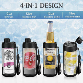 MAXSO Sealed Can Cooler Fizz Lid features no-sweat design for comfortable grip.