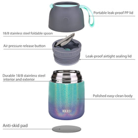 MAXSO Soup Thermo built-in spoon for convenient all-in-one lunch.