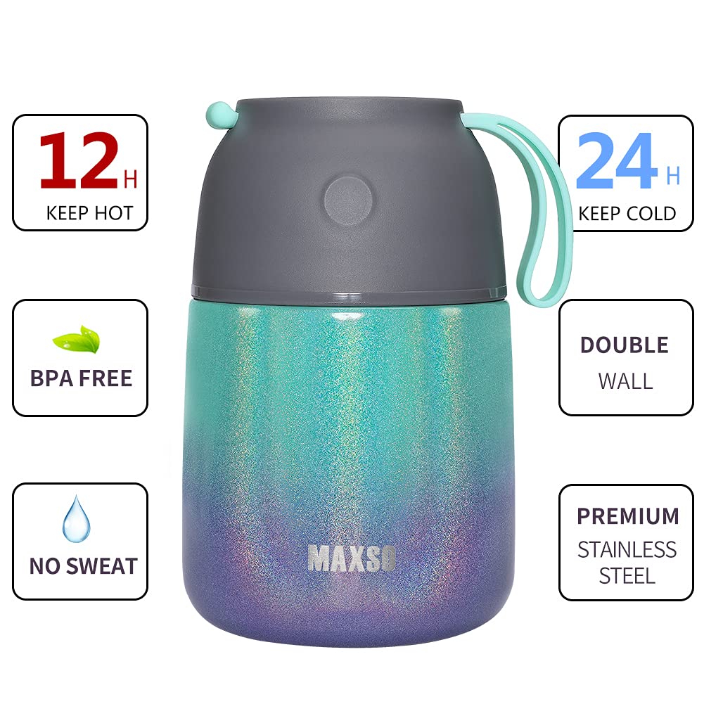 MAXSO Soup Thermo wide mouth opening makes filling and cleaning easy.