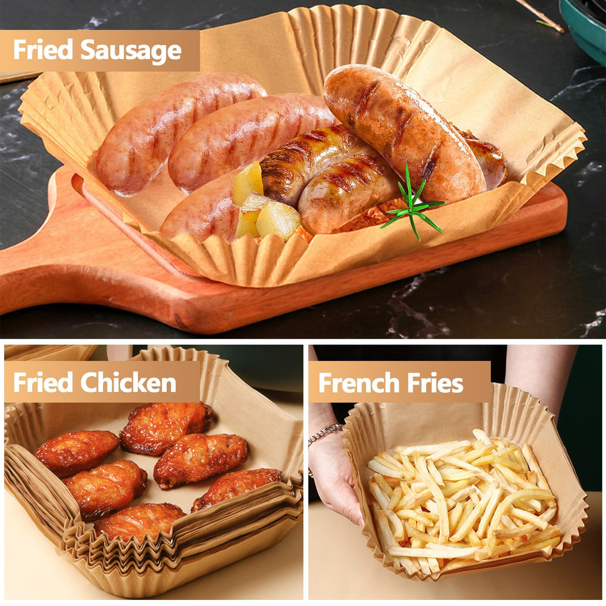 MAXTBEE 10-inch liner fits fryer baskets with a 9-inch bottom.