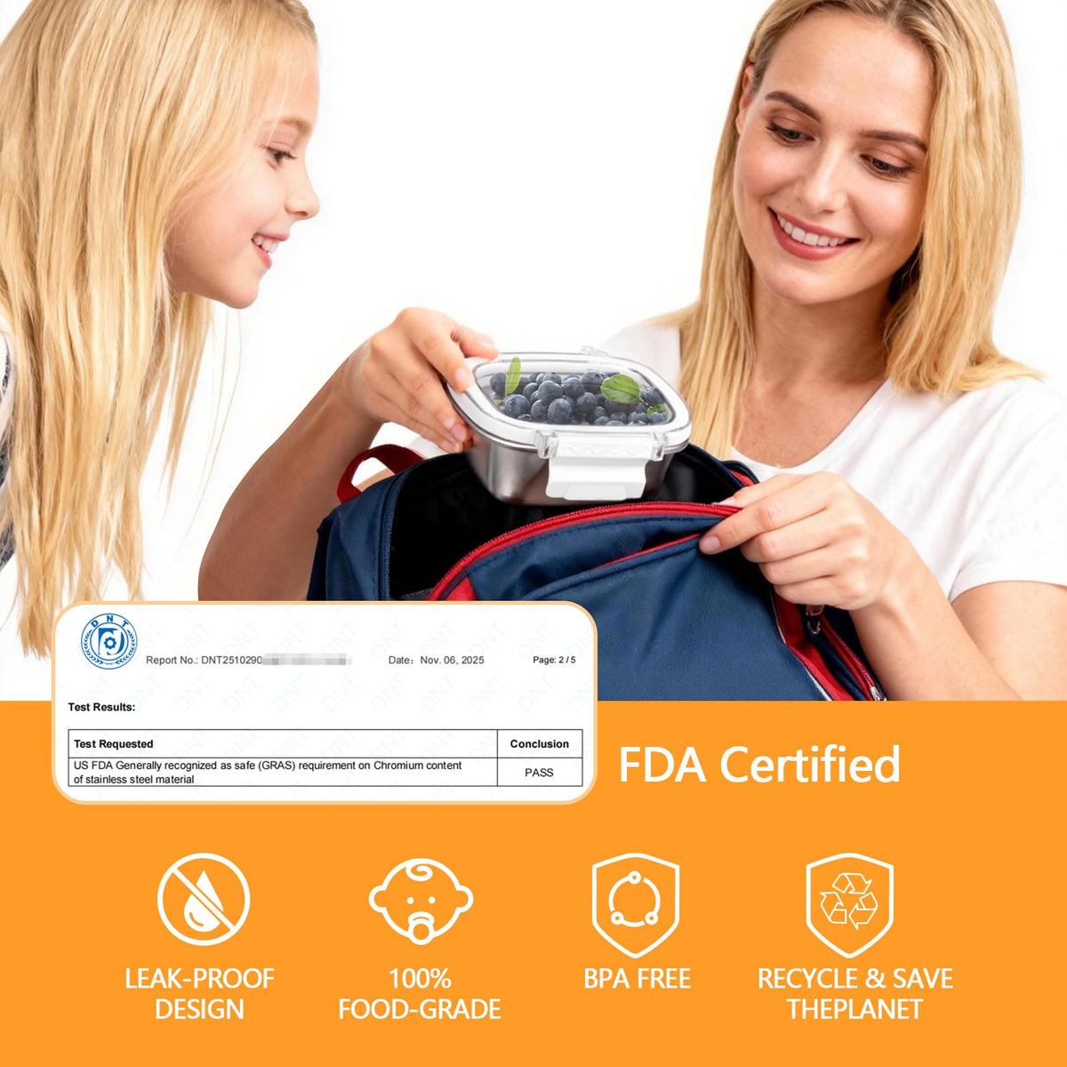 MAXTBEE freezer-safe steel lunch boxes keep foods fresh and secure