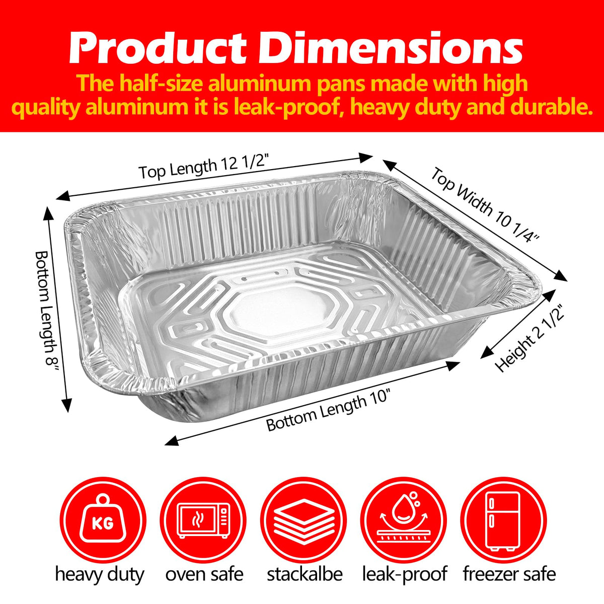 MAXTBEE heavy-duty aluminum foil pans ideal for baking, roasting, and reheating.