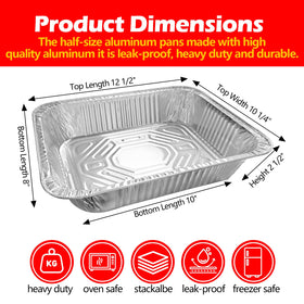 MAXTBEE heavy-duty aluminum foil pans ideal for baking, roasting, and reheating.