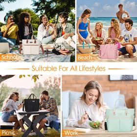 MAXTOP Lunch Bag large capacity holds two 750ml boxes and snacks.
