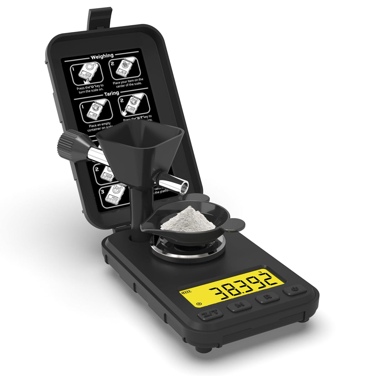 MAXUS reloading scale 50g display for precise powder measurement.