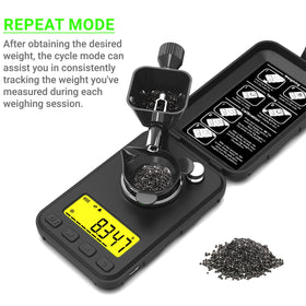 MAXUS reloading scale with three backlight colors for easy reading.