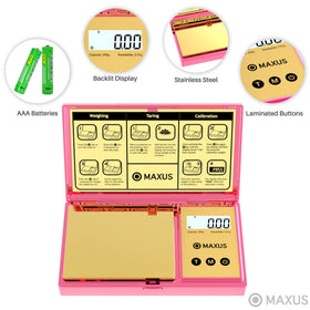 MAXUS scale backlit display helps read measurements in low light.