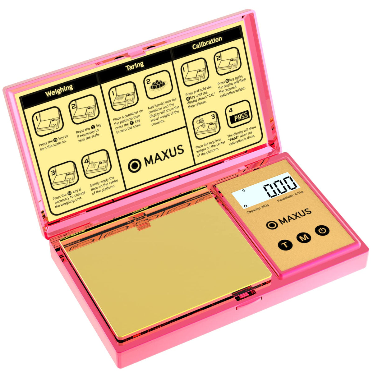 MAXUS compact design slips into pockets for on-the-go weighing.