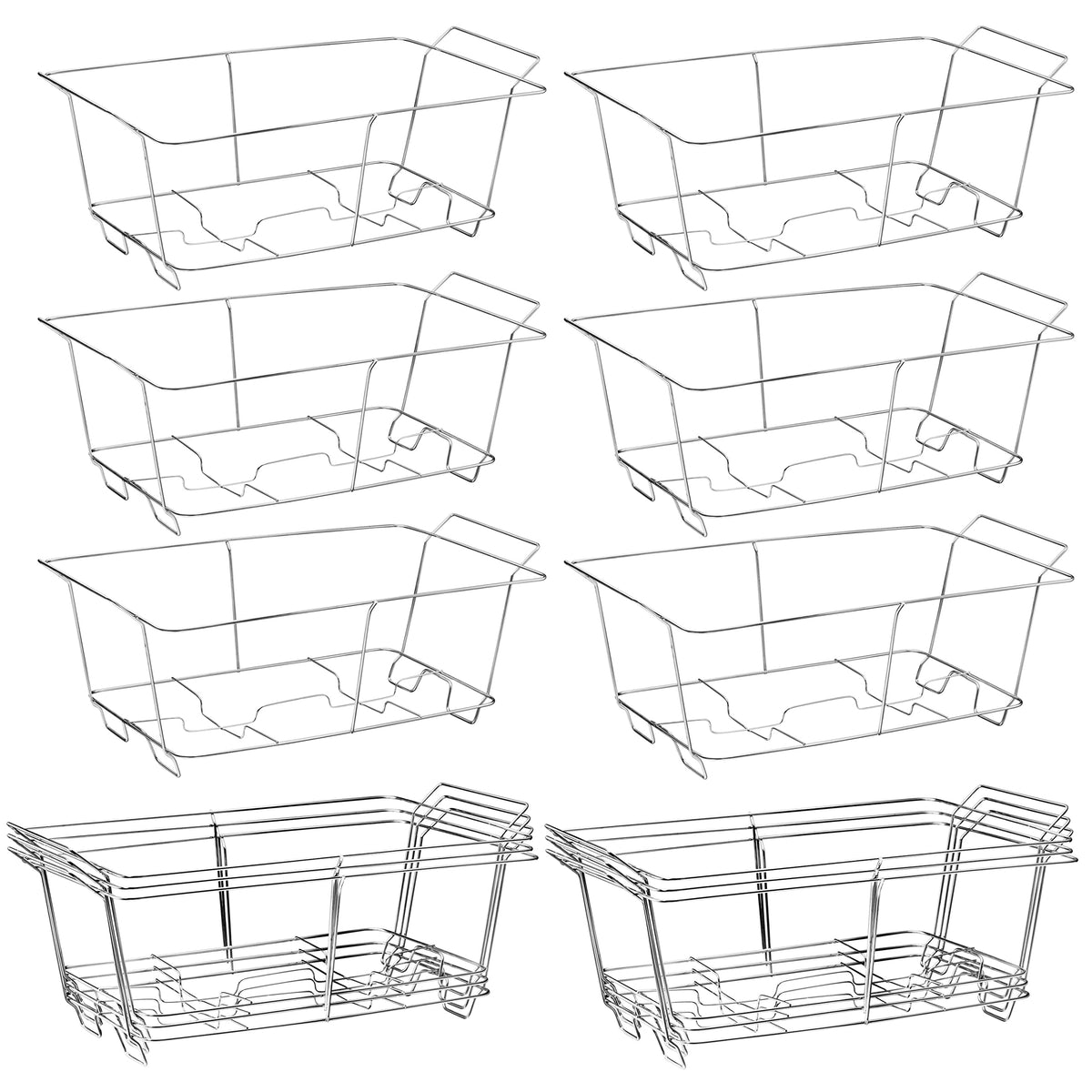 MAXYGIFT chafing wire rack full-size stand keeps serving trays organized at events.