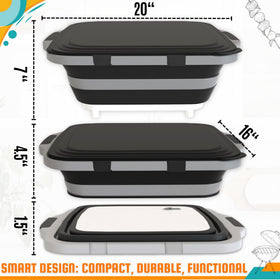 MAYALEAD cutting board collapsible lid for compact storage and safe lid use