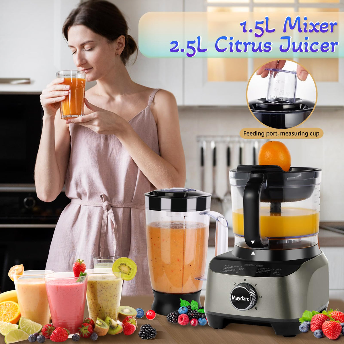 Maydarol 1.5l blender jar ideal for smoothies and shakes.
