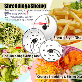 Maydarol slicing and shredding options provide consistent texture.