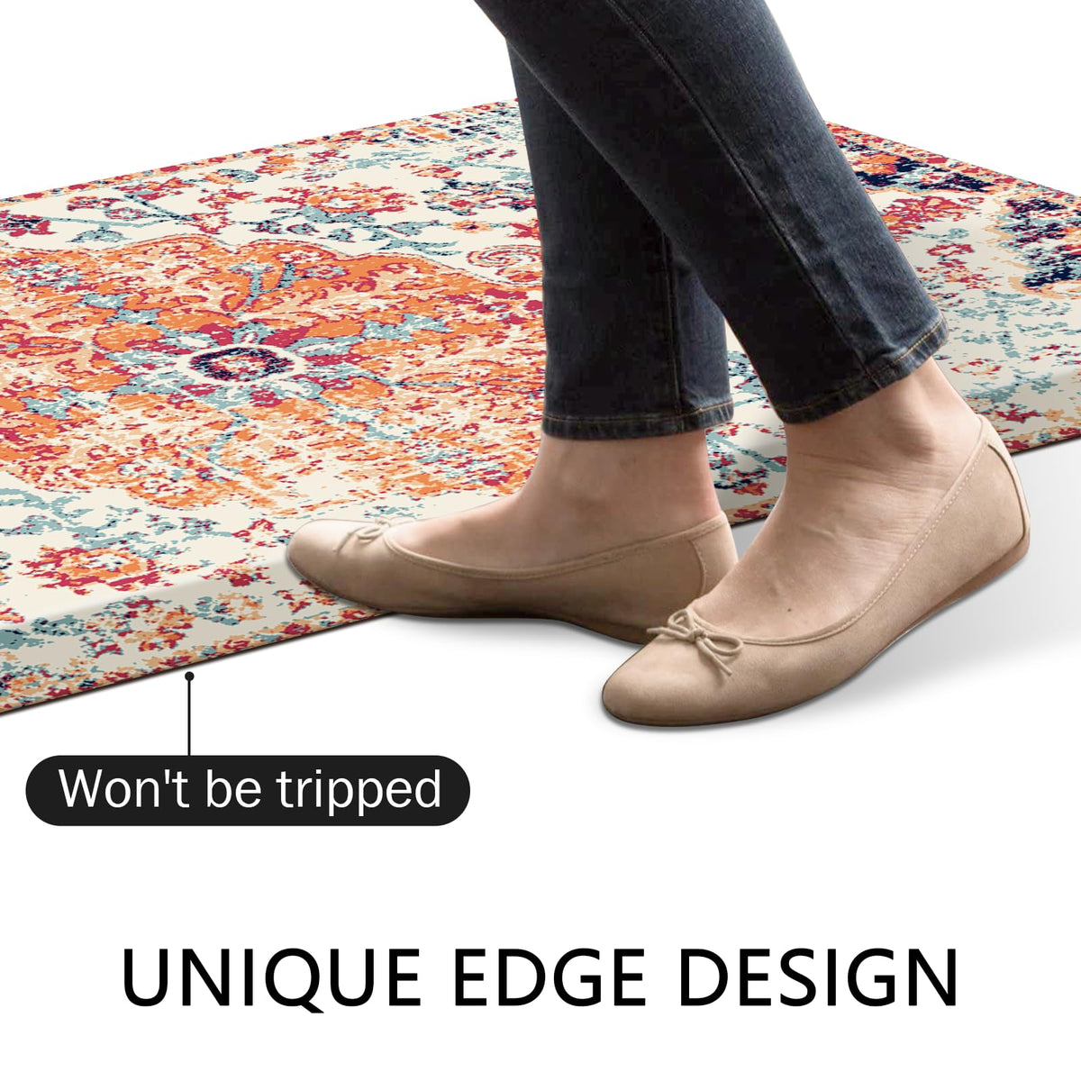 MAYHMYO Boho Kitchen Mat cushioned-foam for extra comfort