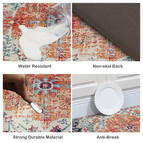 MAYHMYO Boho Kitchen Mat easy-clean surface resists stains