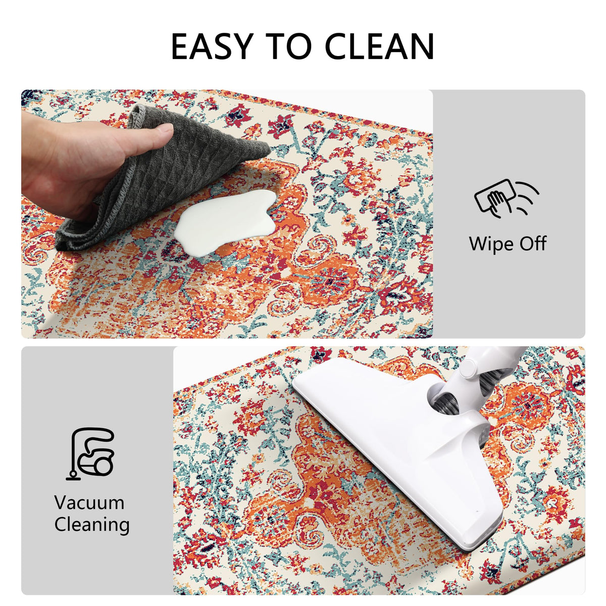 MAYHMYO Boho Kitchen Mat large-coverage protects floors
