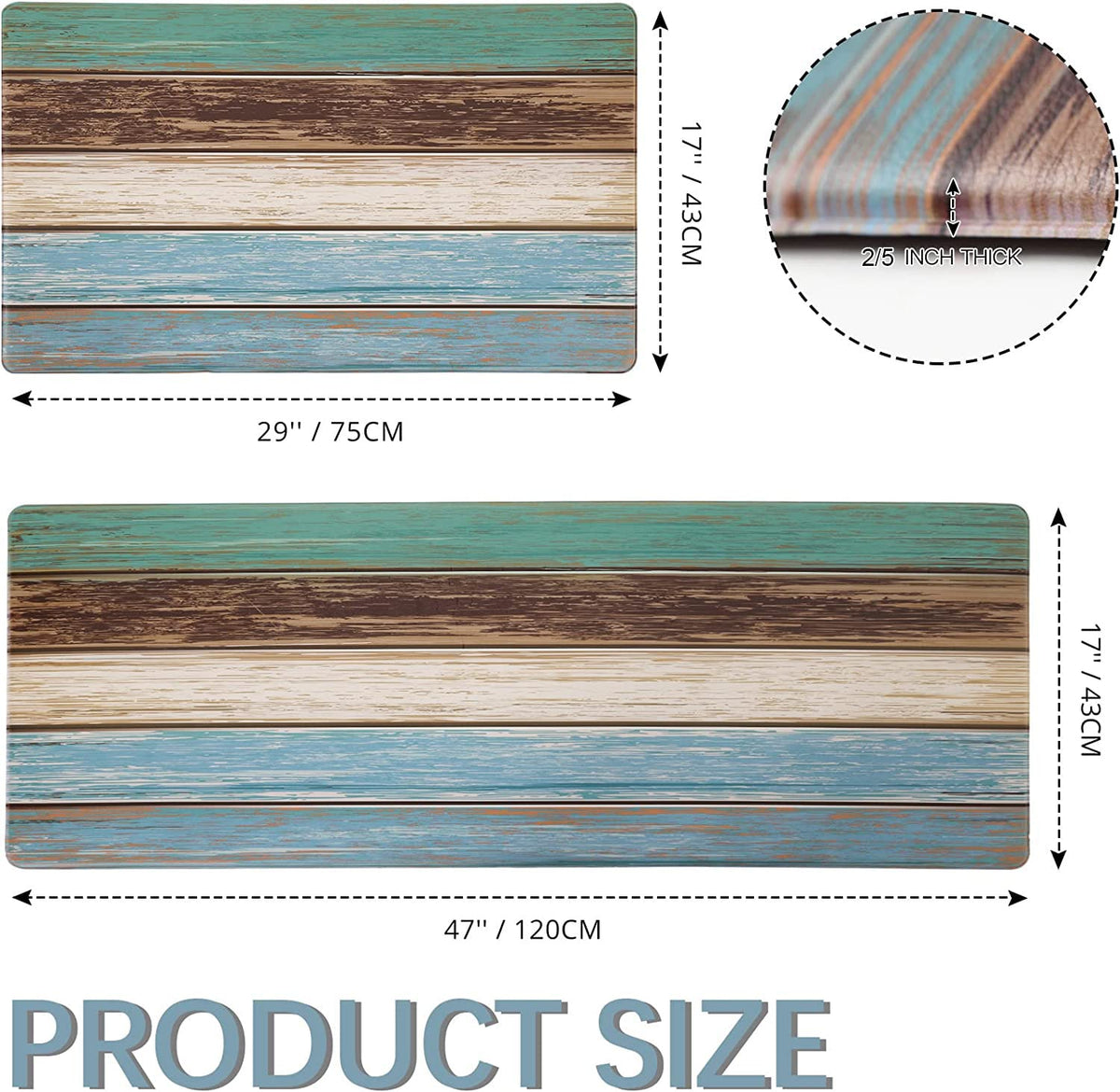 MAYHMYO teal 17x47 mat offers extended coverage for longer counters.