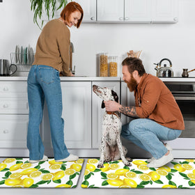 MAYHMYO lemon kitchen mat decor white—clean, modern look
