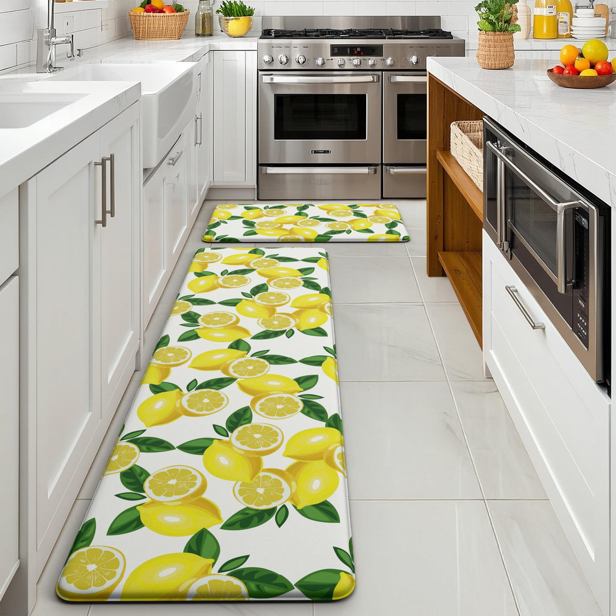 MAYHMYO lemon kitchen mat versatile for laundry room or office