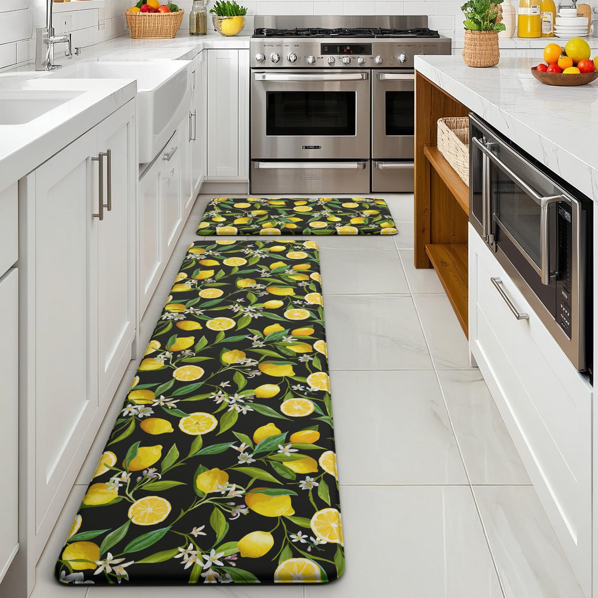 MAYHMYO lemon kitchen mat lemon decor on durable material