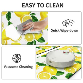 MAYHMYO lemon kitchen mat water-resistant surface—easy cleaning after spills