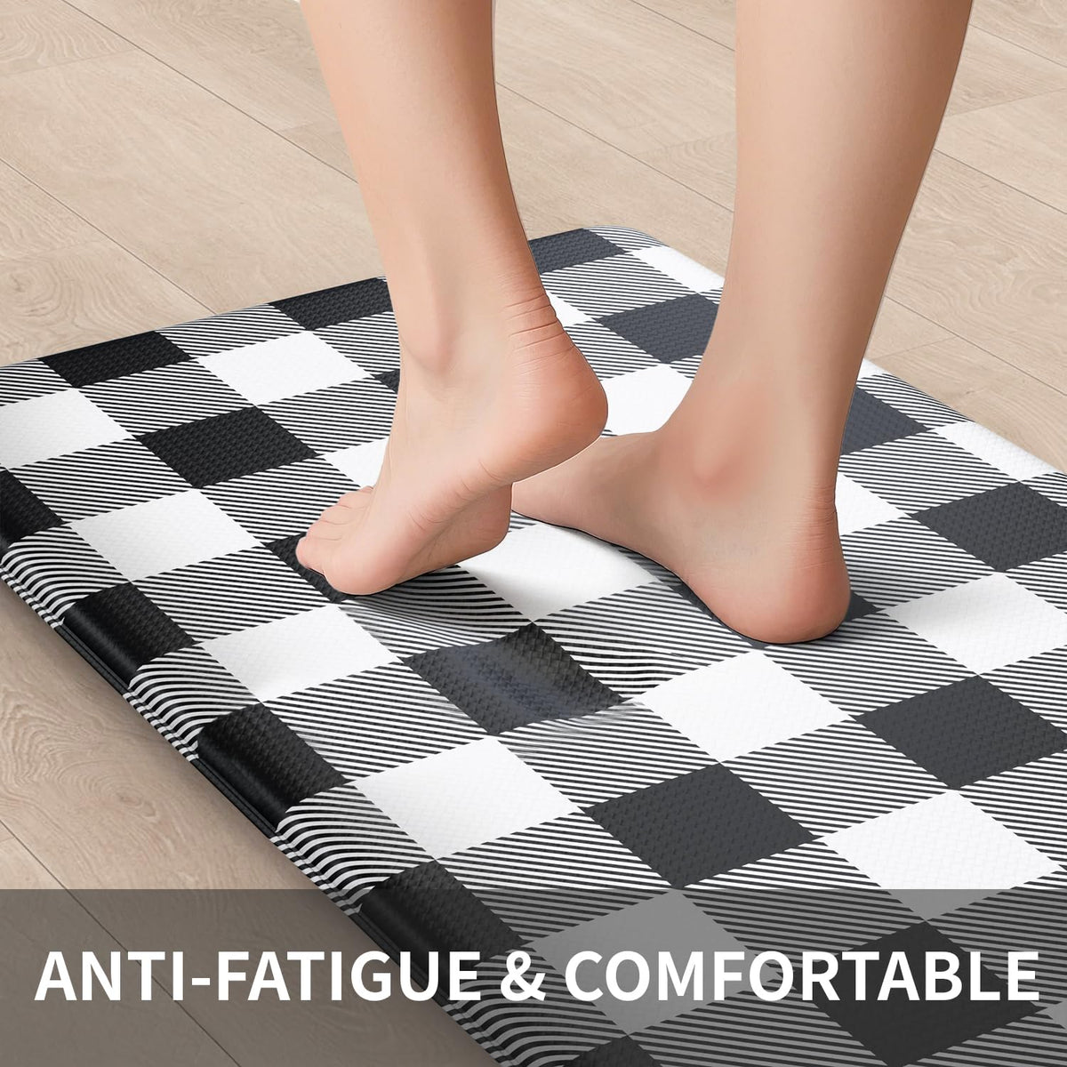MAYHMYO non-slip kitchen rug stays in place on dry, clean floors