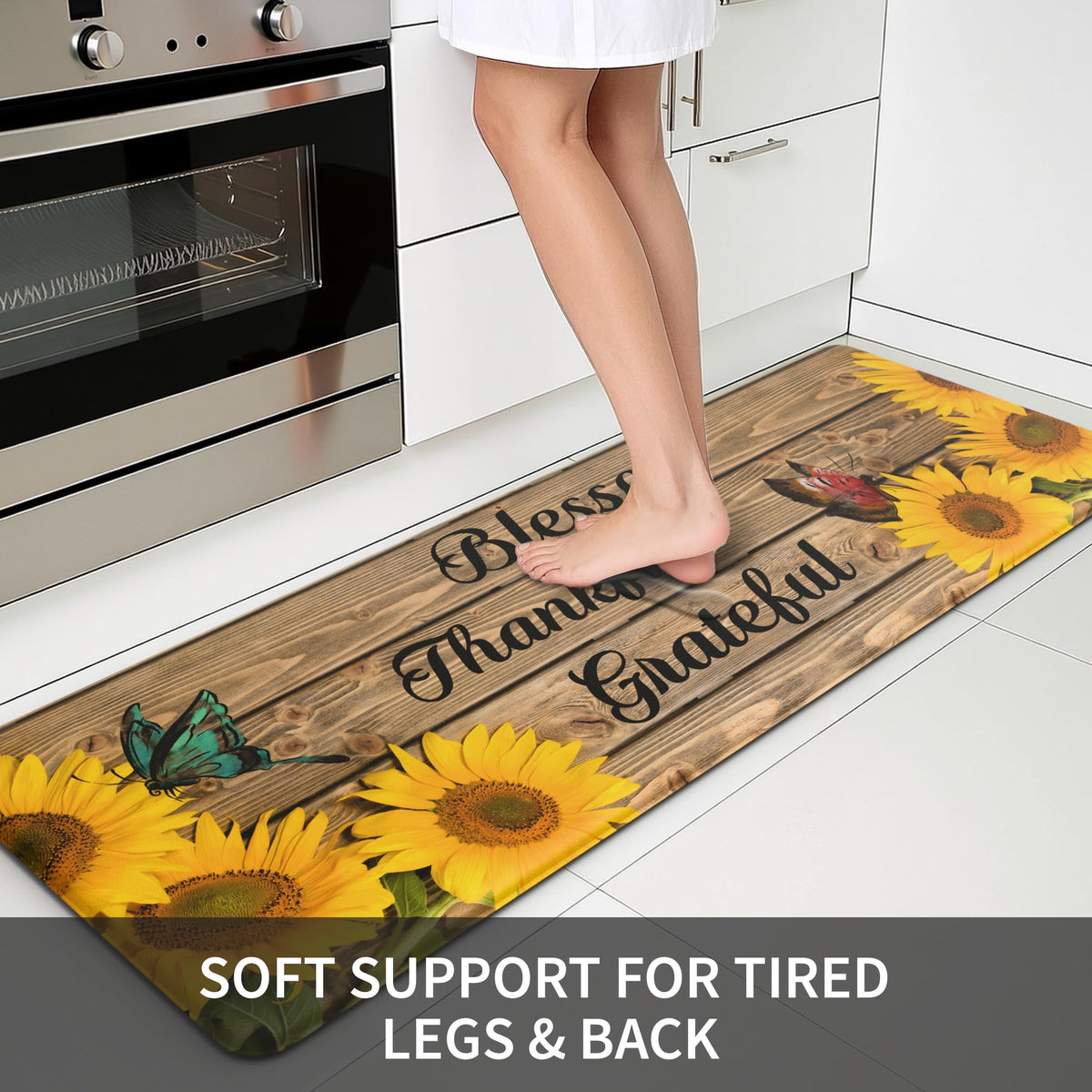MAYHMYO Sunflower mat anti-fatigue foam provides cushioned support