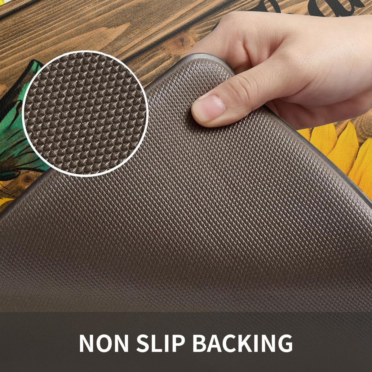 MAYHMYO Sunflower mat non-slip back keeps it in place