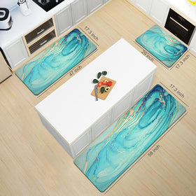 MAYHMYO teal marble mats enhancing decor in dining or kitchen