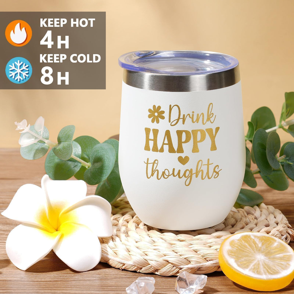 MAYICIVO 12oz insulated tumbler for on-the-go cold or hot beverages